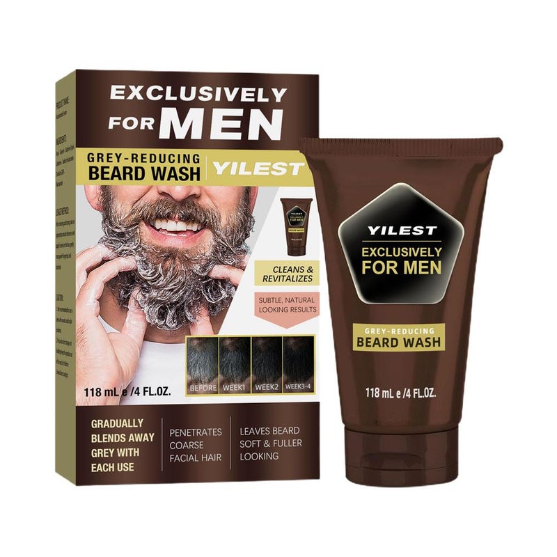 118ml Men's Beard Shampoo (Gray) - Reduces Beard Hair